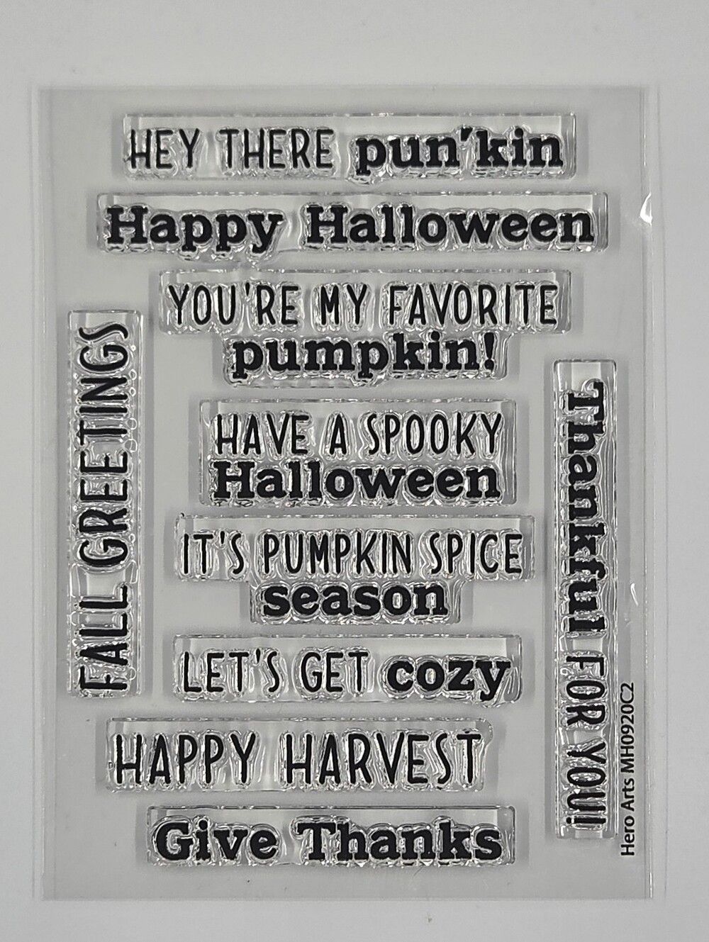 Hero Arts Halloween & Fall Sentiment Polymer 4x3 Stamp Set
